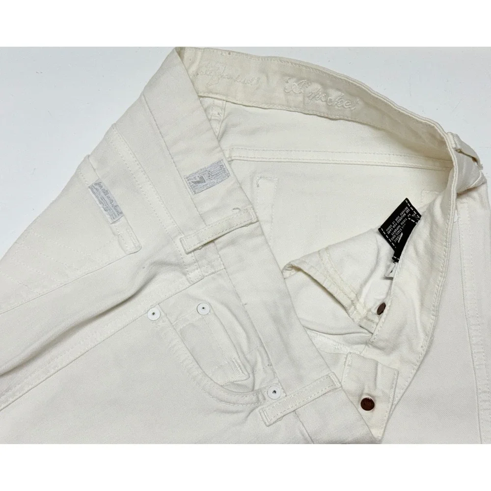 7 For All‎ Mankind A Pocket White Flare Jeans Size 30 Low Rise Bootcut Stretch